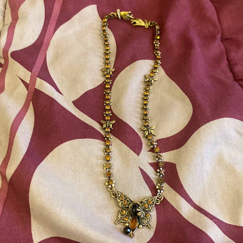 Vintage Mary  Demarco butterfly necklace.Hand clasp hook.